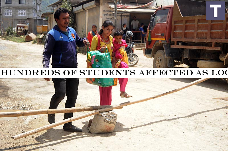 Hundreds of students affected as locals block road in Lalitpur