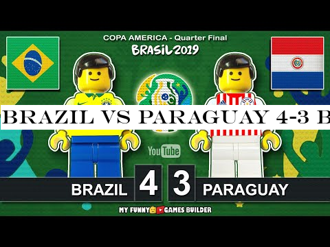 Brazil vs Paraguay 4-3 bull; Copa America 2019 bull; Penalty Shootout - Goals -Highlights in Lego Football