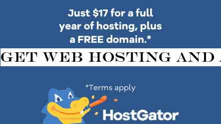 Get web hosting and a domain for only $17 for a whole year thanks to HostGator