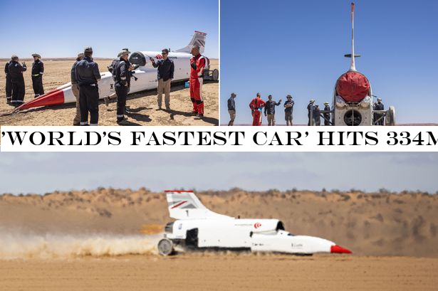 'World's fastest car' hits 334mph during warm-up for 1,000mph record attempt