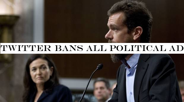 Twitter bans all political advertisements, raising pressure on Facebook