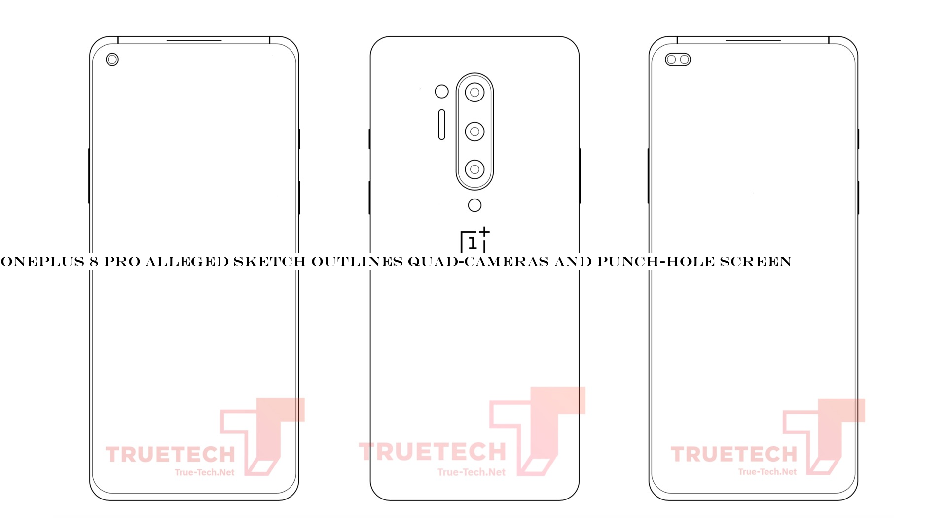 OnePlus 8 Pro alleged sketch outlines quad-cameras and punch-hole screen