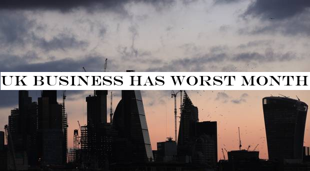 UK business has worst month in more than three years, figures show