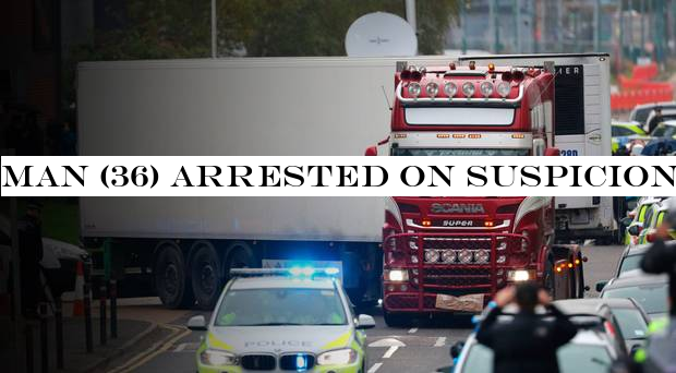 Man (36) arrested on suspicion of manslaughter in connection with deaths of 39 people in lorry in Essex