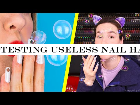 Testing Useless Nail Hacks (Blowing Bubbles Through My Nails)