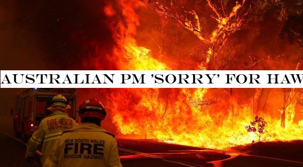 Australian PM 'sorry' for Hawaii holiday after two firemen killed