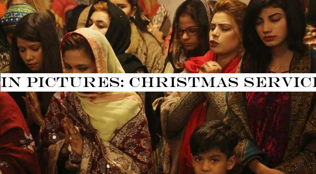 In Pictures: Christmas services held in churches around the world