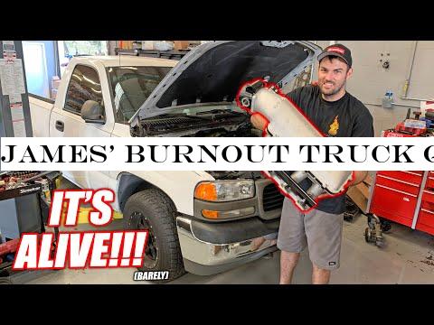 James' Burnout Truck quot;White Trash quot; COMES TO LIFE!!! (Well Sorta)