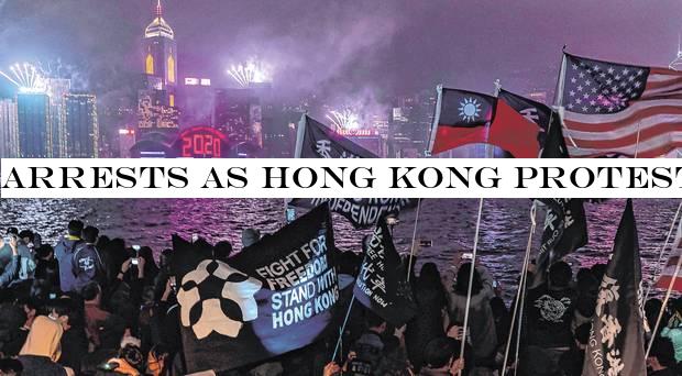 Arrests as Hong Kong protests curtail New Year's celebrations