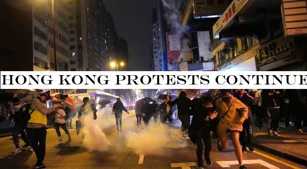 Hong Kong protests continue into new year