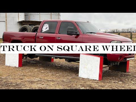 Truck on Square wheels drives 50mph Proving Mythbusters Wrong