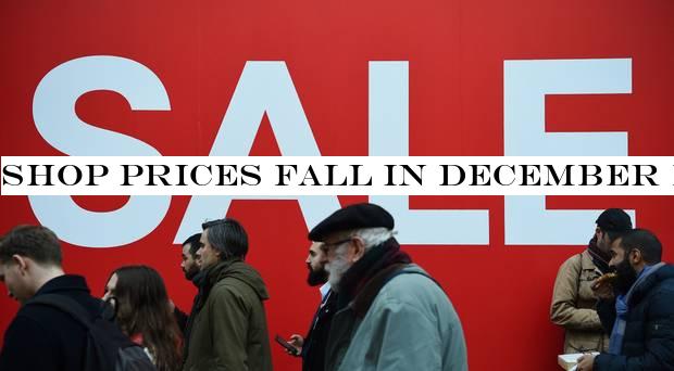 Shop prices fall in December during run-up to Christmas