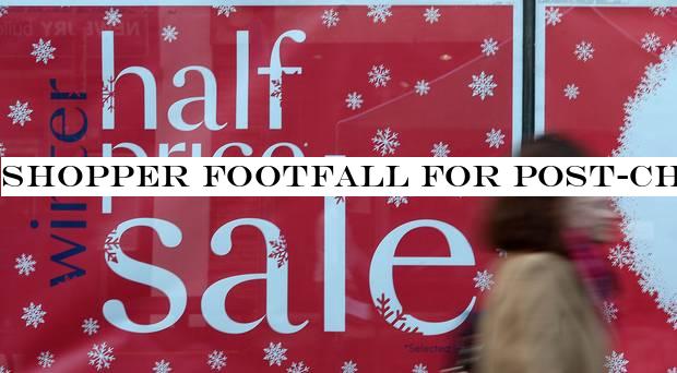 Shopper footfall for post-Christmas sales down 4% on last year