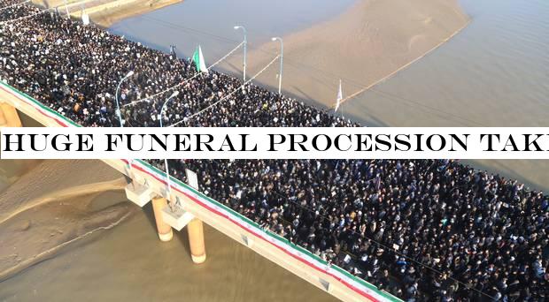 Huge funeral procession takes place for Iranian general killed in drone strike