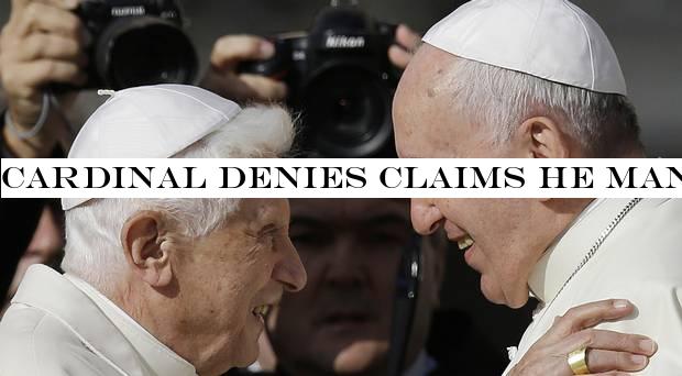 Cardinal denies claims he manipulated retired pope over celibacy book