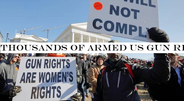 Thousands of armed US gun rights activists join Virginia rally