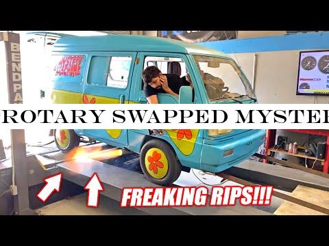 ROTARY Swapped Mystery Machine EP.4 - BOOSTED Micro Van Hits the Dyno!!! (baby boost)