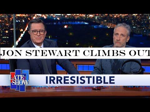 Jon Stewart Climbs Out From Under Colbert's Desk To Debut quot;Irresistible quot; Movie Trailer