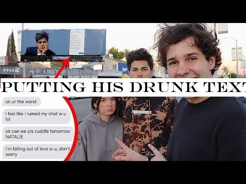 PUTTING HIS DRUNK TEXTS ON A BILLBOARD!!