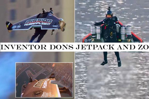 Inventor dons jetpack and zooms over Dubai at speeds of nearly 150mph