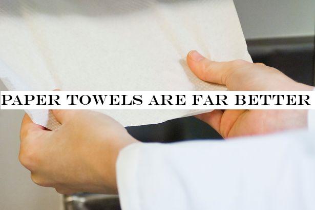 Paper towels are better than hand dryers at removing coronavirus, study finds