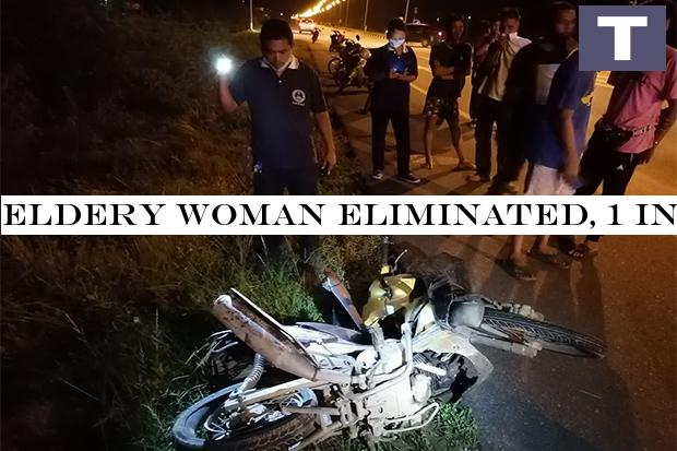 Eldery woman killed, 1 injured in car-motorbike accident