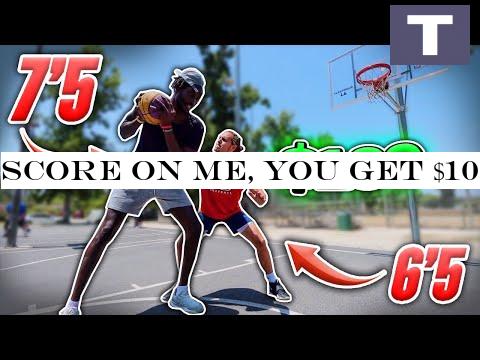 Score On Me, You Get $100 vs 7'5- Hooper Random People!