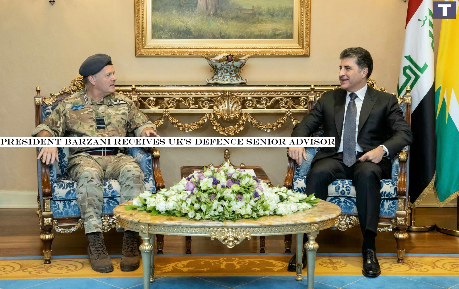 President Barzani receives UK&s Defence Senior Advisor