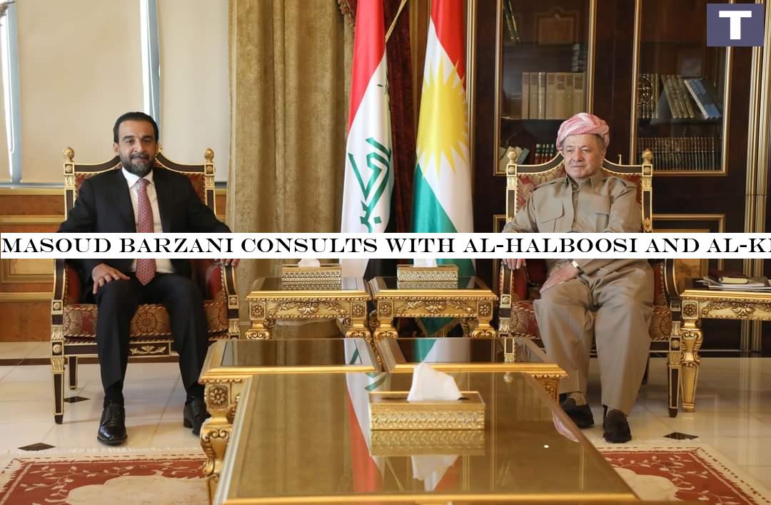 Masoud Barzani meets with al-Halboosi and al-Khanjar 