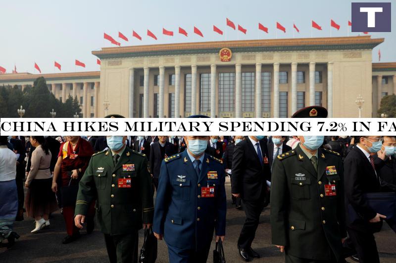 China hikes military spending 7.2% in face of 'escalating' threats