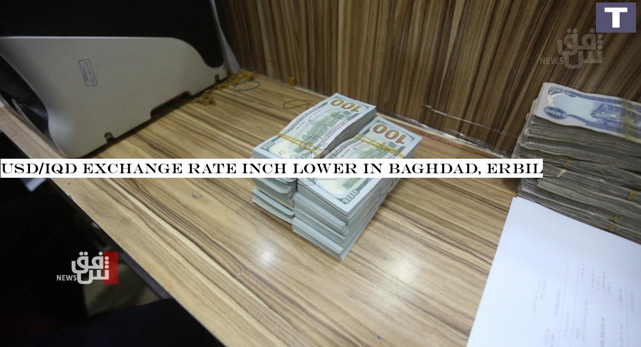 USD/IQD exchange rate inch lower in Baghdad, Erbil